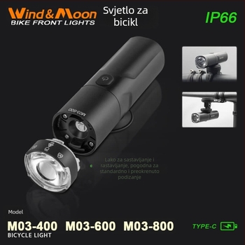Prednje svjetlo za bicikl, serija M03, Type-C punjenje (Wind-moon/Watt)