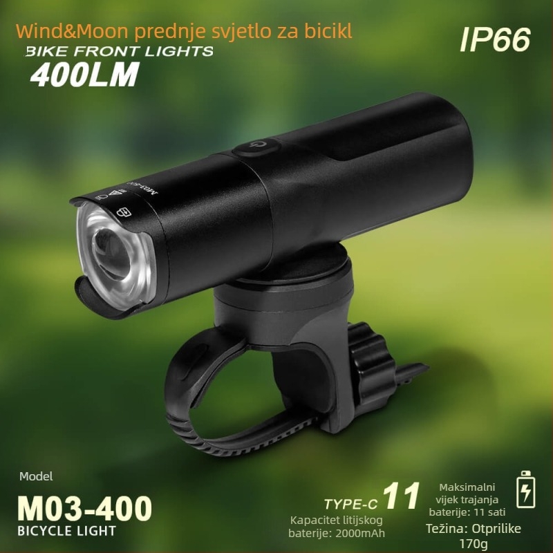 Prednje svjetlo za bicikl, serija M03, Type-C punjenje (Wind-moon/Watt)