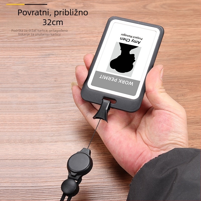 Plastični držač kartice sa izvlačnim remenom i odvojivom sigurnosnom kopčom