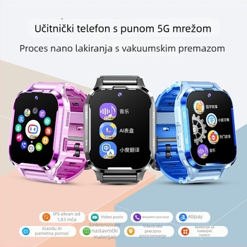 Dječji pametni sat s SIM kartom za pozivanje i lokaciju, 600 mAh baterija, dnevno vodootporan, magnetsko punjenje, kompatibilan s Androidom