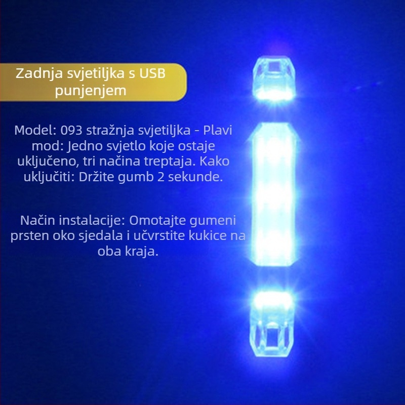 Licheng USB punjiva stražnja i prednja svjetla s laserskim indikatorom za planinska bicikla