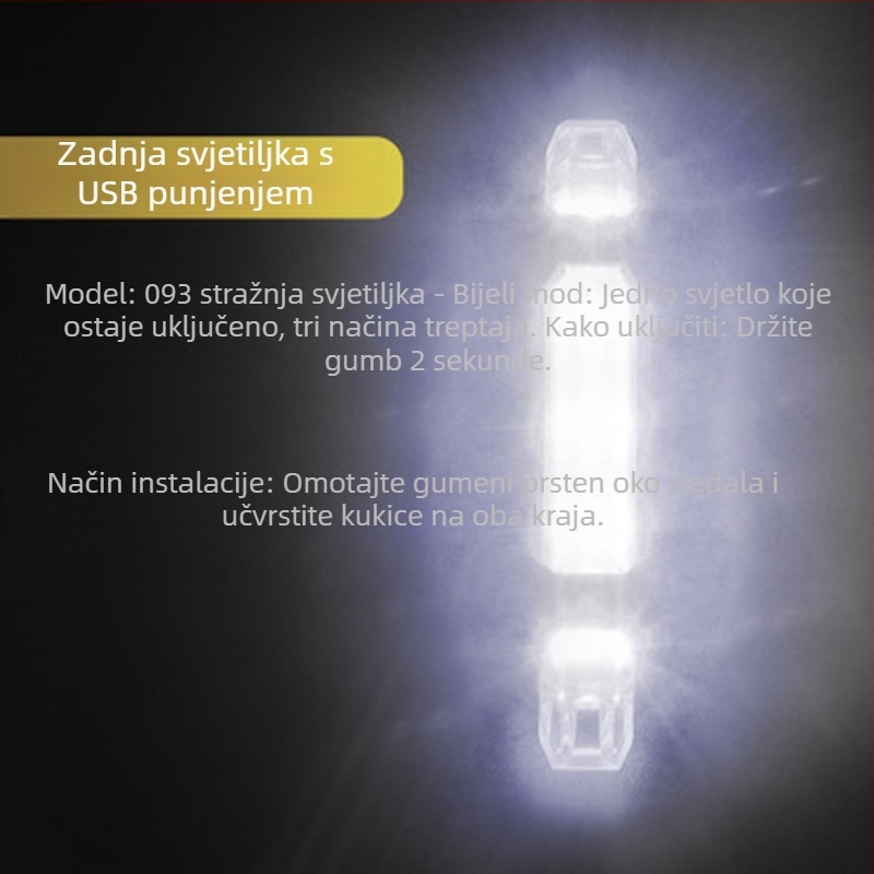 Licheng USB punjiva stražnja i prednja svjetla s laserskim indikatorom za planinska bicikla