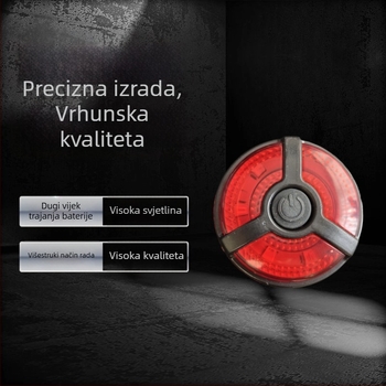 Stražnja svjetiljka za bicikl s USB punjenjem, visoke svjetline, za MTB – svjetlo za signaliziranje/kočnice, montaža remenom, baterija 300mAh
