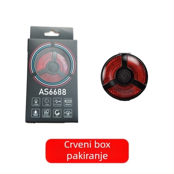 Stražnja svjetiljka za bicikl s USB punjenjem, visoke svjetline, za MTB – svjetlo za signaliziranje/kočnice, montaža remenom, baterija 300mAh