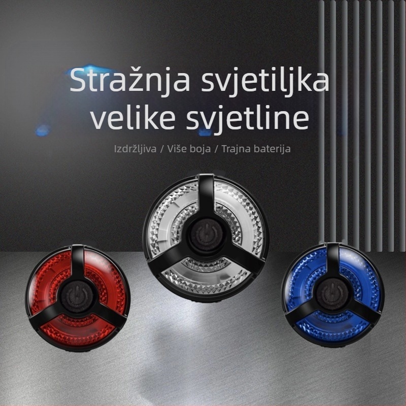 Stražnja svjetiljka za bicikl s USB punjenjem, visoke svjetline, za MTB – svjetlo za signaliziranje/kočnice, montaža remenom, baterija 300mAh