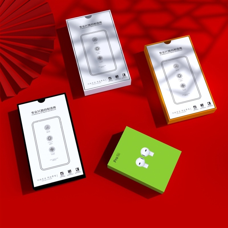 Kutija za pakiranje s fiksnom ladicom za 3C futrole mobilnih telefona, papirno-kartonska konstrukcija, otisak logotipa, 1200 težina papira