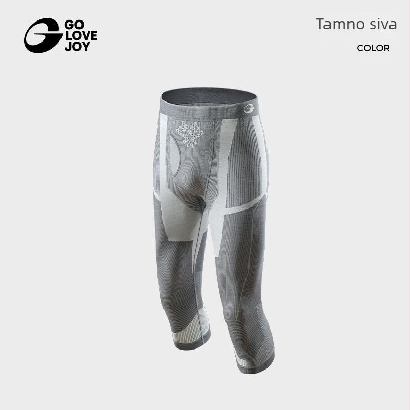 Golejie hlače od merino vune, brzo se suše, za outdoor planinarenje, kompresijske, 3/4 dužine, donji sloj za skijanje i toplinu