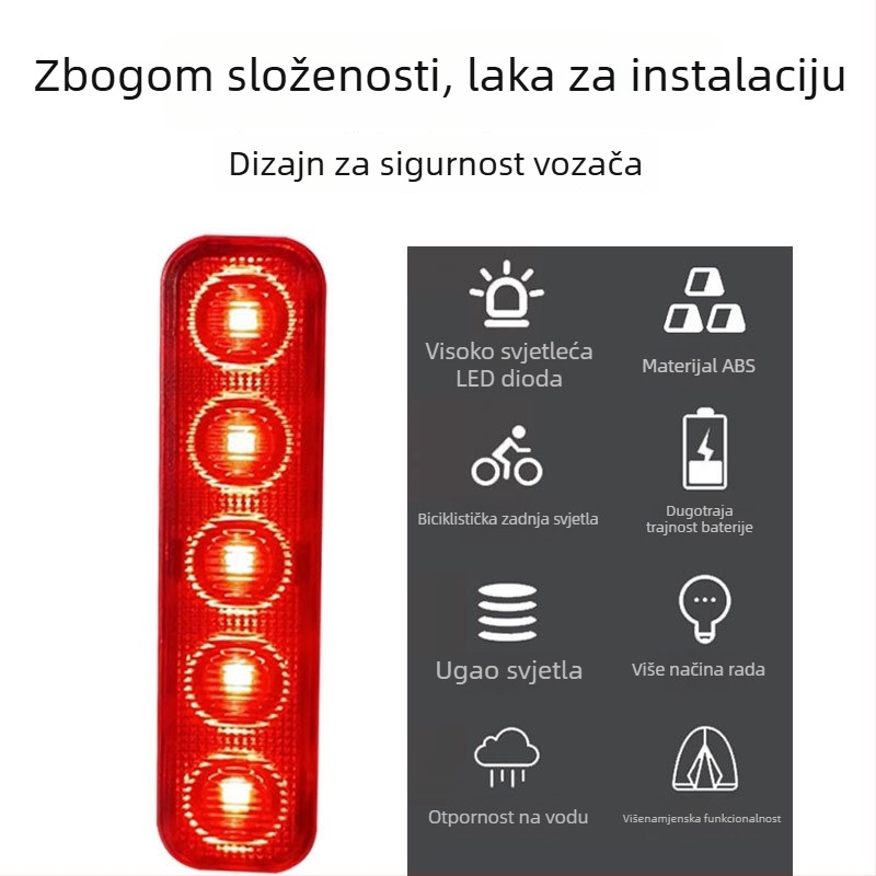 Stražnja LED svjetiljka za bicikl, višemodalna, punjiva HYD-066
