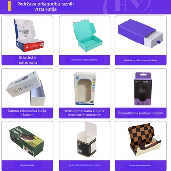 Kutija za ambalažu zaštitne folije za telefon - offset tiskanje, bijeli karton, 350 gsm, avion tip kutije, Blue Dot marka