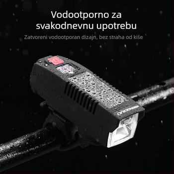 Prednje svjetlo za bicikl sa solarnim napajanjem i USB punjenjem