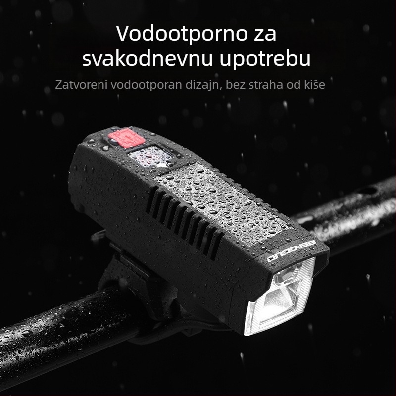 Prednje svjetlo za bicikl sa solarnim napajanjem i USB punjenjem