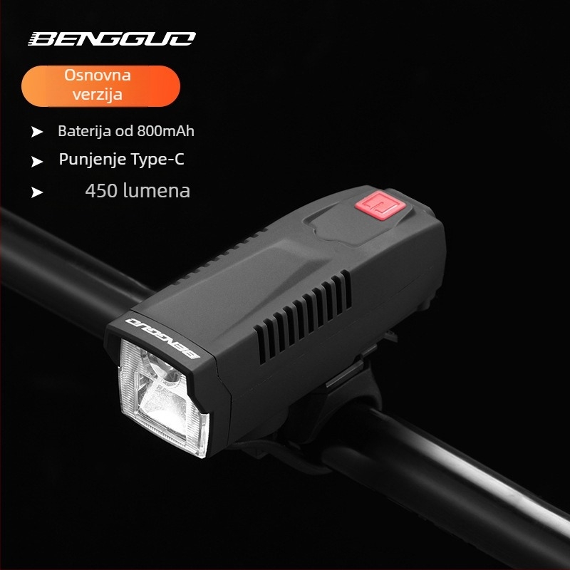 Prednje svjetlo za bicikl sa solarnim napajanjem i USB punjenjem