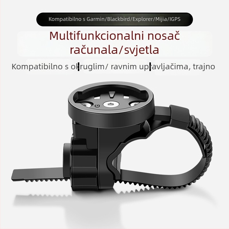 Silver Horse Univerzalni nosač za svjetlo bicikla i nosač računala – za cestovni/MTB, brzo otpuštanje, kompatibilno Garmin/Magene