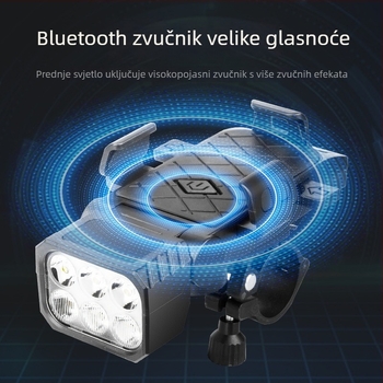 Prednje svjetlo za bicikl s držačem za telefon, zvono, vodootporno, visoka svjetlost, prilagodljivo za noćnu vožnju