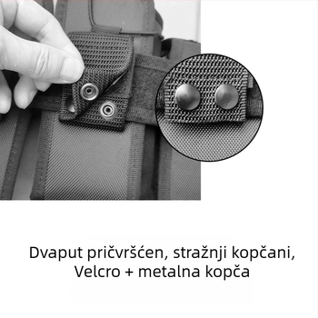 Unisex šestodijelni set pojaseva s torbom za bocu vode i radnom torbom; materijal: 1680D Oxford tkanina; spona od legure; zaključivanje kopčom; debeli stil (>4 cm); sportski stil