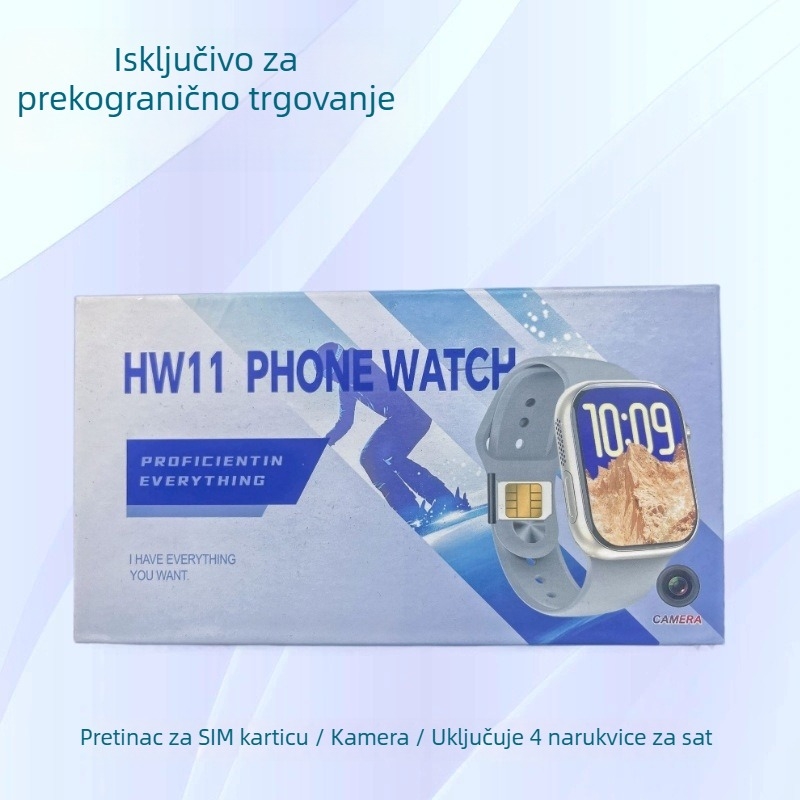 Pametni sat s SIM karticom, Bluetooth pozivi, ugrađena kamera, 2,02 inčni TFT kvadratni zaslon, praćenje zdravlja