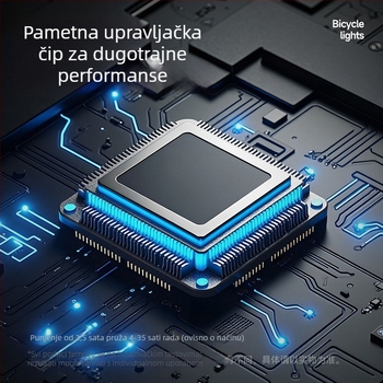 Set svjetala za bicikl za noćnu vožnju – prednje i stražnje svjetlo, USB-C punjenje, 1200mAh baterija, remen za montiranje, DT6310