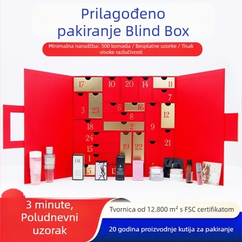 Kozmetička kutija za darove – dvostruka vrata u stilu knjige sa ladicom, prilagođena kartonska kutija, toplinsko otiskivanje, UV ispis i reljef