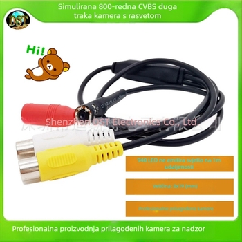 Infracrvena mini kamera za nadzor — rezolucija 1000 linija; objektiv 3.6 mm; minimalno osvjetljenje 0.01 lux; IR domet 2 m; napajanje DC12V