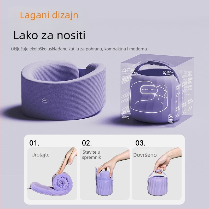 U-oblik jastuk za vrat za podršku vrata i zaštitu kralježnice vrata, nadjev: 100% spužva, materijal: 75% najlon, 25% spandeks, moderni minimalistički stil, težina ispod 0,5 kg