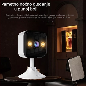 Unutarnja IP kamera za sigurnost, 1080P, objektiv 3,6°, dvosmjerni interkom, bežični WiFi, noćno vidjenje 15 m