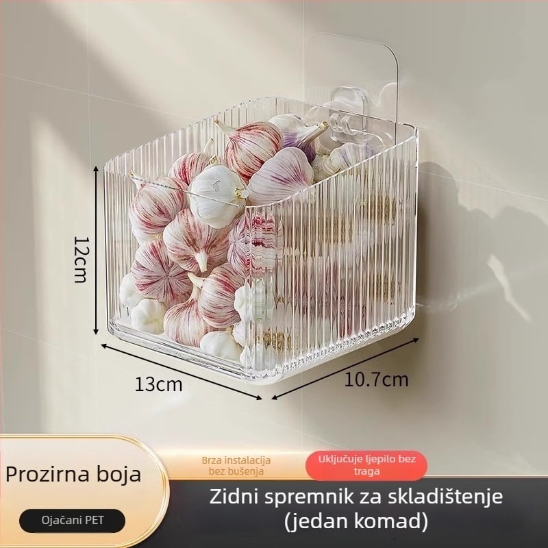 Zidni kuhinjski organizator za pohranu povrća — plast MM-WM-150, jednoslojni, nosivost 20, bez bušenja