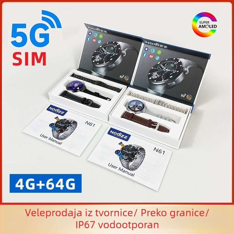Pametni sat sa SIM utorom, prednja kamera, GPS, video pozivi, Android kompatibilan