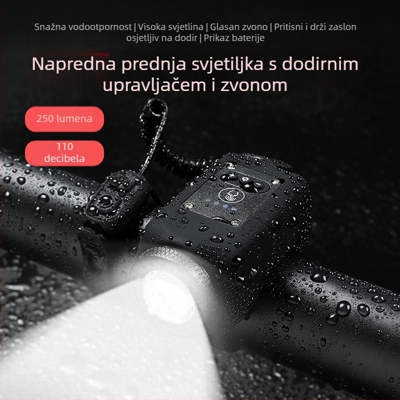 Svjetlo za bicikl s visokim zvonom, vodootporno, USB napajanje, za planinske i cestovne bicikle