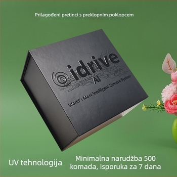 Prilagodljiva magnetska kutija s preklopnim poklopom u obliku knjige za pakiranje kozmetike i digitalnih proizvoda, UV darovna kutija, papir 1200 g