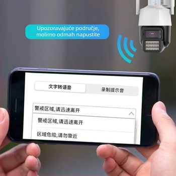 Bežična WiFi nadzorna kamera za unutarnju i vanjsku upotrebu s AI detekcijom, napajanje 12V DC, 1/3-inčni senzor