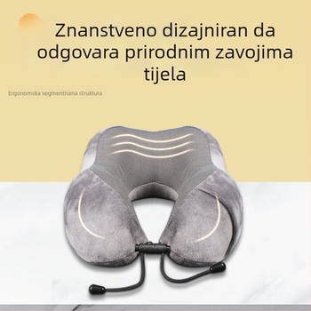 U-oblik jastuk za vrat od memorijske pjene, za uredske odmore i putovanja, navlaka od kristalnog pliša