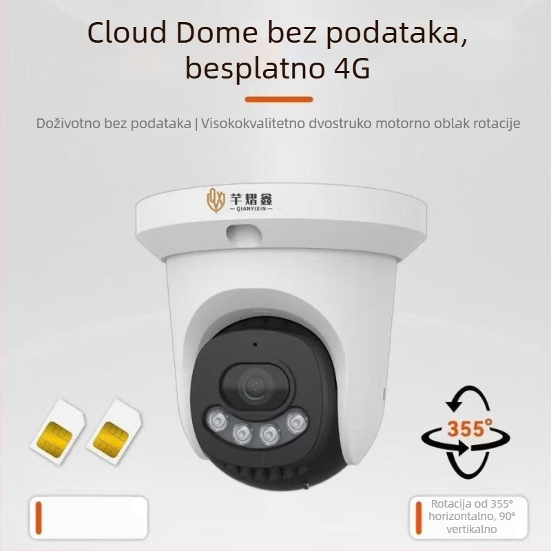 4G PTZ kupola kamera PoE, 4K Ultra HD, unutarnja i vanjska upotreba, ONVIF kompatibilnost, SNR > 40 dB