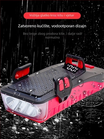 Četiri u jedan set za bicikl: prednje svjetlo, zvono, držač za telefon i vanjska baterija — Marka Anqi Race; prilagodba obrade: Da; licencirana privatna oznaka: Da