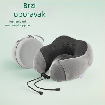 Jastuk za vrat od memorijske pjene u obliku U, za putovanja, udoban podrška vrata, avion i uredski odmor, spor odziv