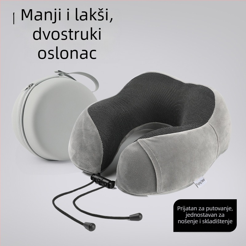 Jastuk za vrat od memorijske pjene u obliku U, za putovanja, udoban podrška vrata, avion i uredski odmor, spor odziv