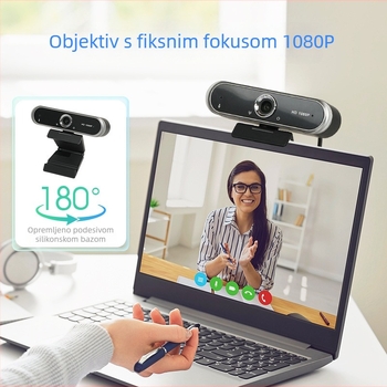 LEDEFU 1080P Konferencijska kamera USB 2.0 s fiksnim fokusom, bez drivera, ugrađeni mikrofon, kabel 1.5-2 m