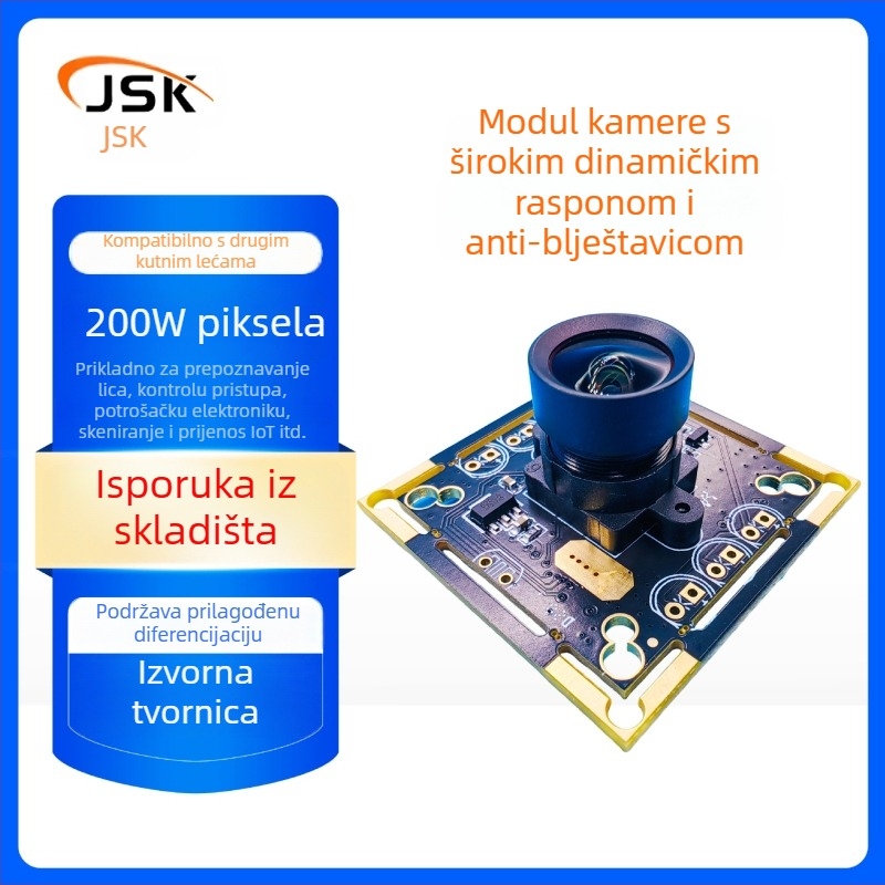 Prilagođeni USB modul kamere sa senzorom od 2 MP, antirefleksijskim širokim dinamičkim rasponom, 1080p, autofokus, ugrađeni mikrofon