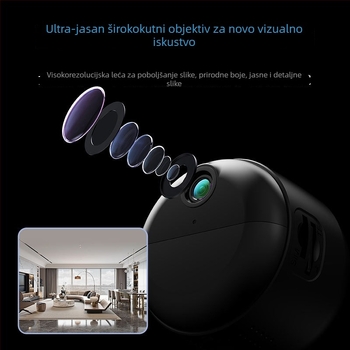 CAMSOY C12 Bežična Wi‑Fi kamera za nadzor, 3MP/2K, objektiv 2.8°, PIR detekcija pokreta, noćno snimanje do 10 m, unutarnja uporaba
