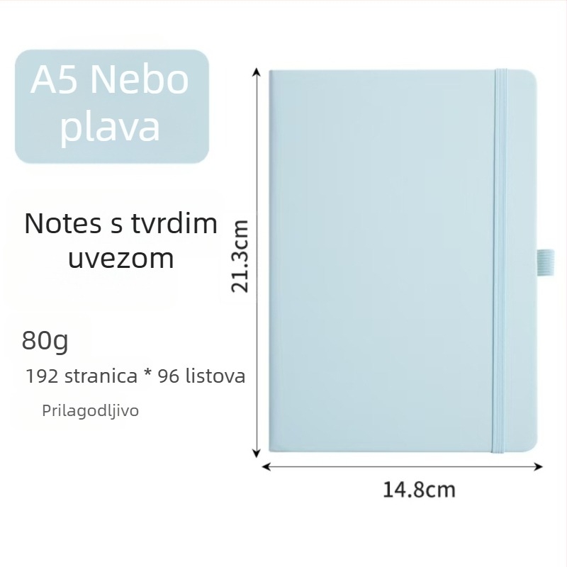 Bilježnica s tvrdim uvezom i kožnim izgledom, ljepilo spajanje, Daolin papir, 80 g/m², 100–200 stranica