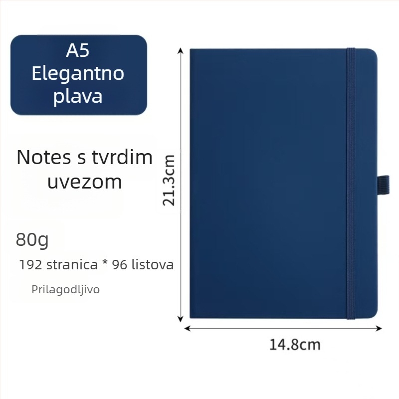 Bilježnica s tvrdim uvezom i kožnim izgledom, ljepilo spajanje, Daolin papir, 80 g/m², 100–200 stranica
