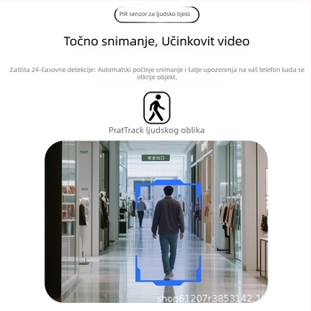 Bežična unutarnja kamera za videonadzor 1080P s 2.8mm objektivom i IR noćnim vidom do 5 m, napajanje 5V