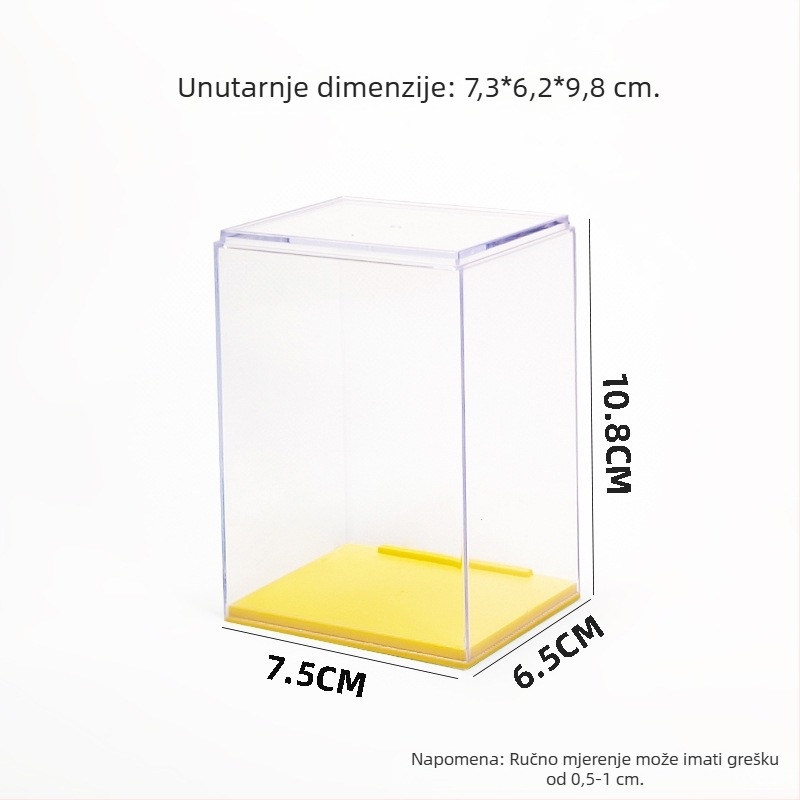 Kutija za skladištenje figura – stakasti proziran prikaz, PS injekcijski oblikovani plastik, 300 ml kapacitet