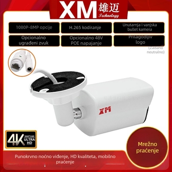 Xiongmai 4MP IP kamera, 0.001 lux, objektiv 2.8/3.6/6 mm, IR domet 10 m, temperatura -10 do +60 °C, unutarnja i vanjska upotreba