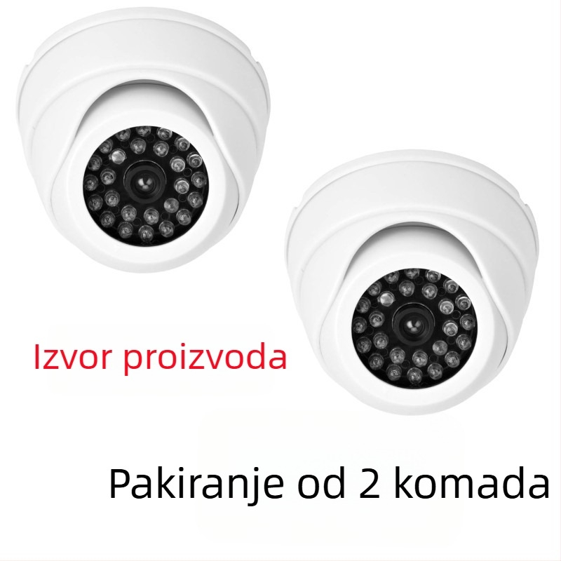 Lažna sigurnosna kamera s dvjema kamerama i svjetlima, rezolucija 3MP/2K, 2,4 mm objektiv, unutarnja upotreba, IR domet 60 m