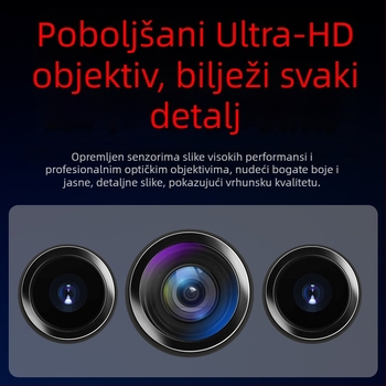 Kućna kamera za nadzor sa noćnim vidom, HD, 360° pogled, Wi-Fi, bežična mrežna kamera za unutarnju i vanjsku upotrebu