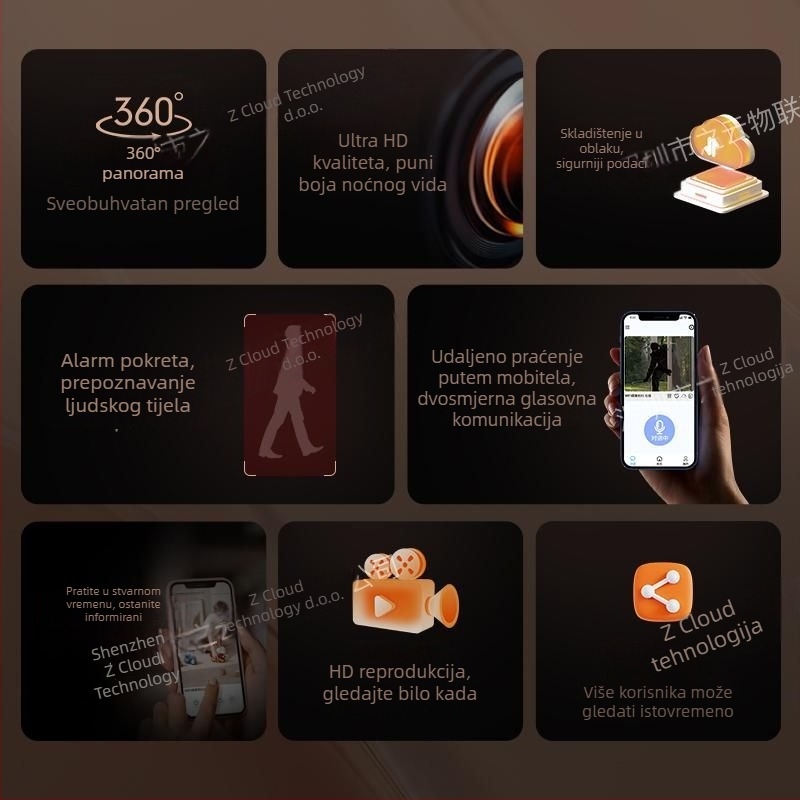 A6 IP kamera PTZ vanjska 1080P CMOS noćni vid, 3.6mm objektiv IR 5–15m