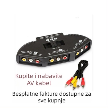 AV prekidač/distributer, 3 izlaza/1 izlaz i 2 izlaza/1 izlaz, model A237, rezolucija 720p, za televizor