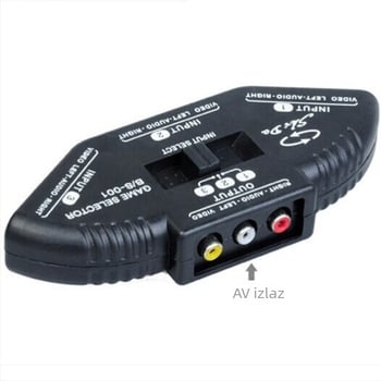 AV prekidač/distributer, 3 izlaza/1 izlaz i 2 izlaza/1 izlaz, model A237, rezolucija 720p, za televizor