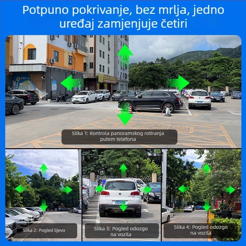 Pametna vanjska kamera za nadzor, 4MP, objektiv 4 mm, noćno viziranje, bežični Wi‑Fi, cloud skladište