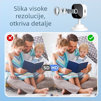 Mini bežična WiFi kamera za nadzor, model K-5, TF kartica za pohranu, senzor do 1 MP